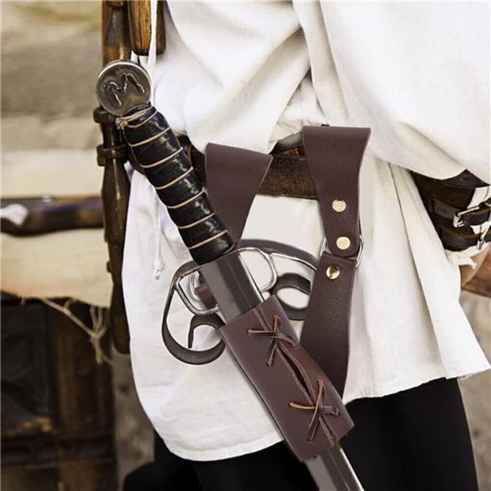 Renaissance Leather Sword Holster Right Hand Sword Sheath Belt Medieval Sword